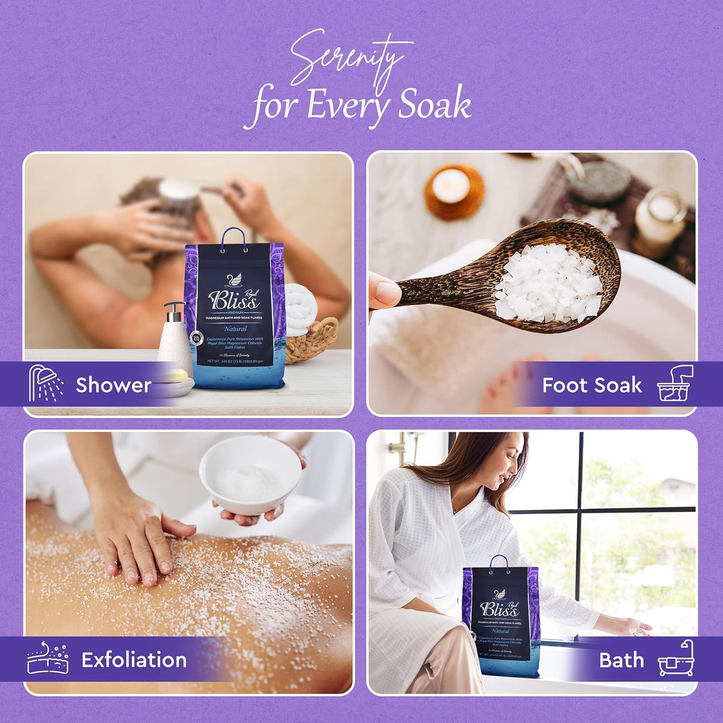 Magnesium Bath Flakes for Relaxation and Muscle Comfort – 10 lb