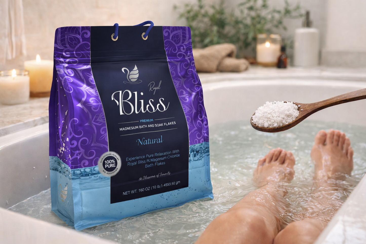 Magnesium Bath Flakes for Relaxation and Muscle Comfort – 10 lb